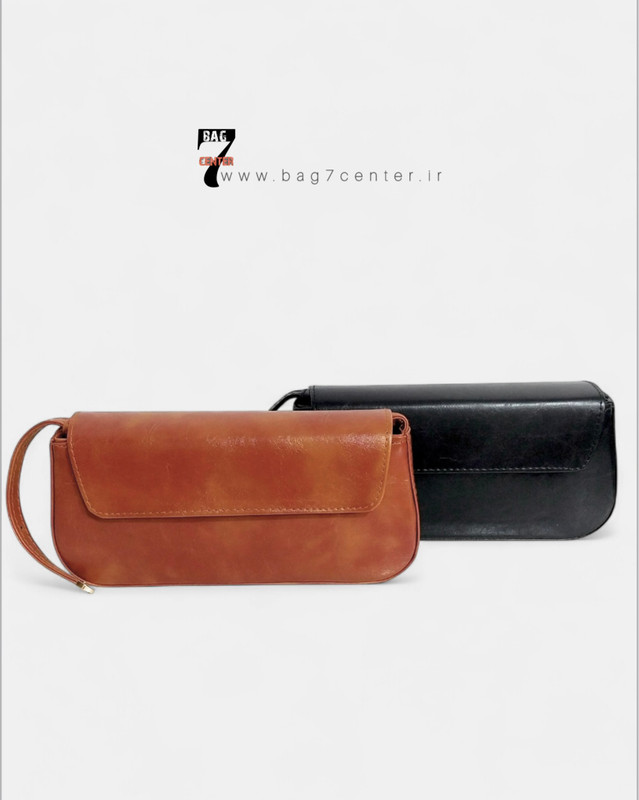 کیف مجلسی زنانه دوشی چرم عسلی