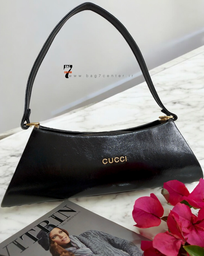 کیف چرم دستی زنانه با بند دوشی کوتاه