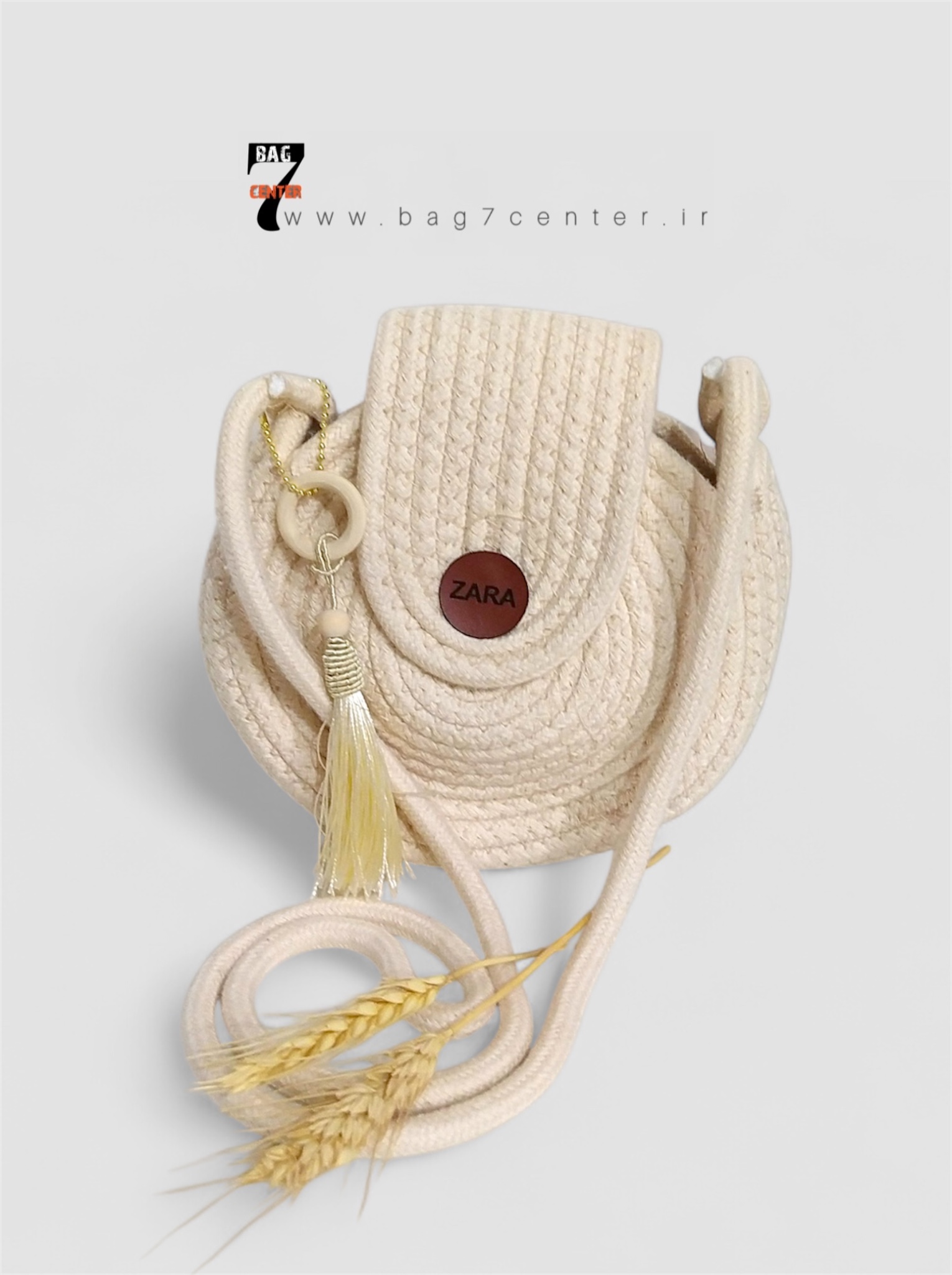 کیف کنفی گرد زنانه با بند دوشی