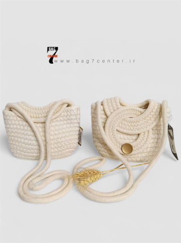 کیف قیطونی زنانه کنفی کوچک و جادار