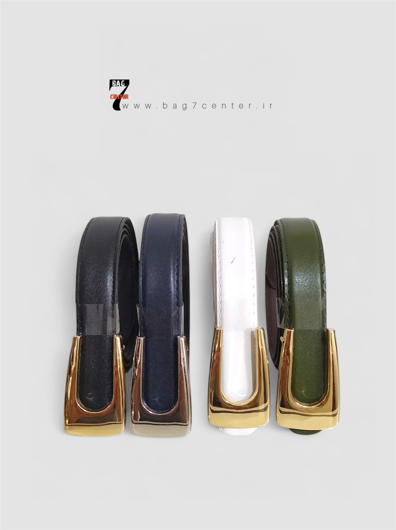 کمربند چرمی زنانه سگک طلایی