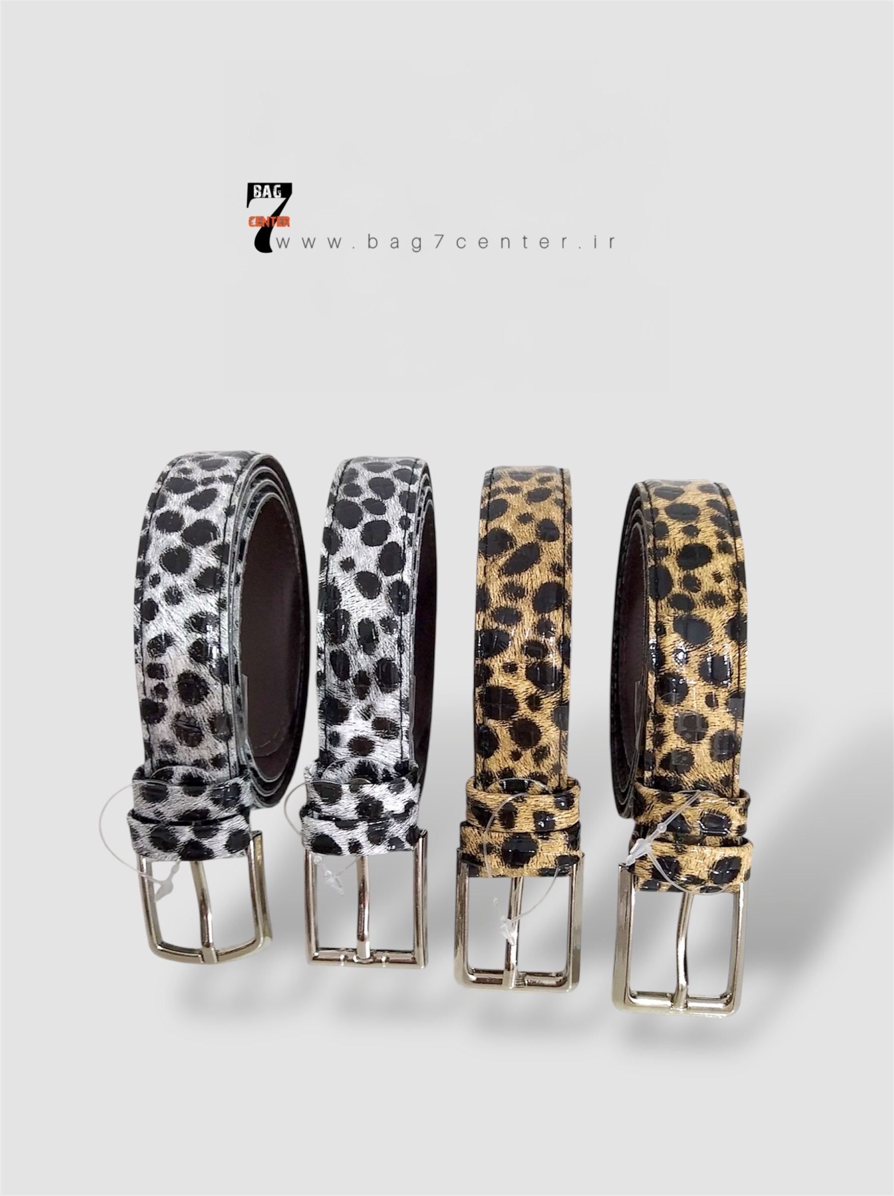 کمربند پلنگی زنانه چرم ورنی