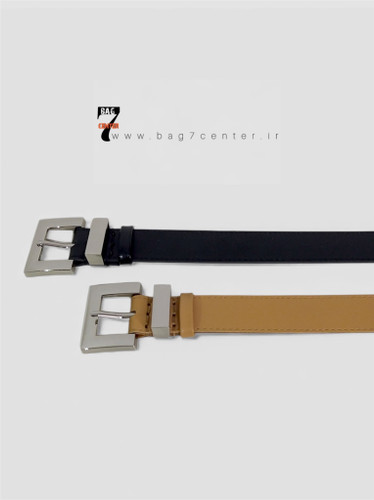 کمربند زنانه چرم کرم 3 سانت سگک مربع