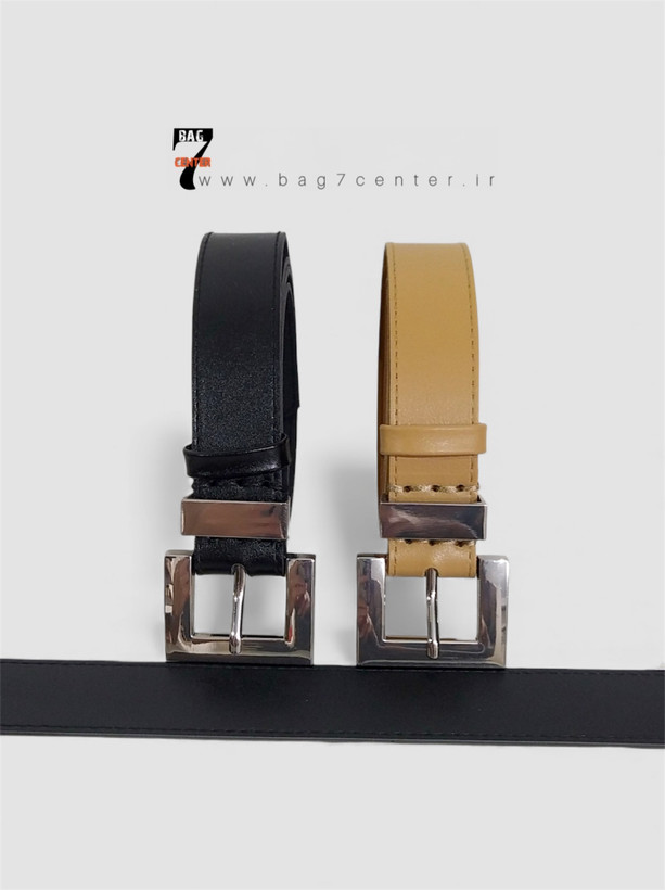 کمربند چرم مشکی دخترانه سگک طلایی سگک نقره ای