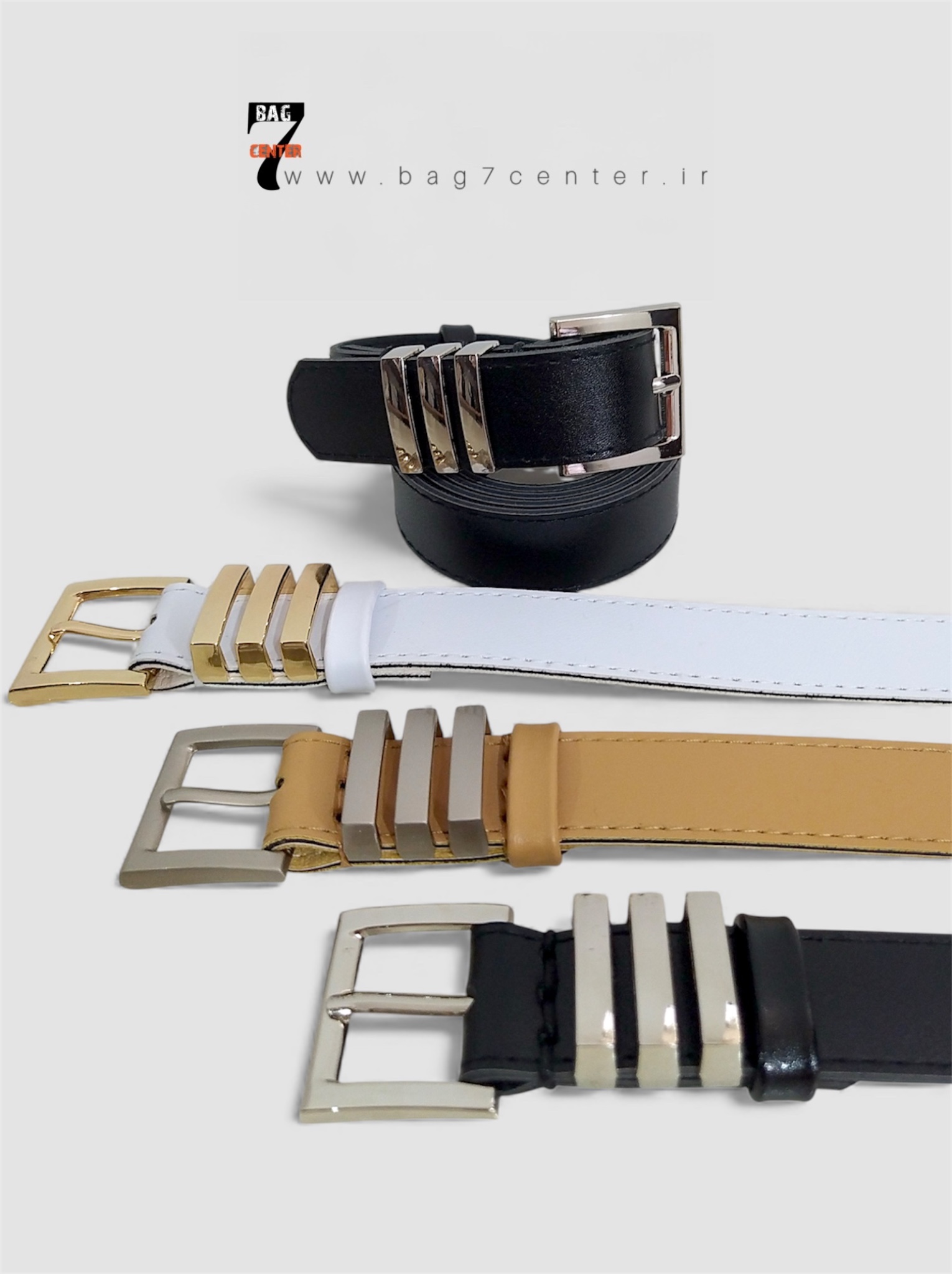 کمربند دخترانه چرم سگک نقره ای ساده