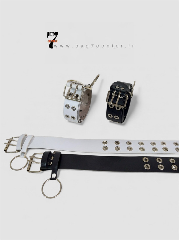 کمربند زنانه دو پانچ زنانه رنگ مشکی