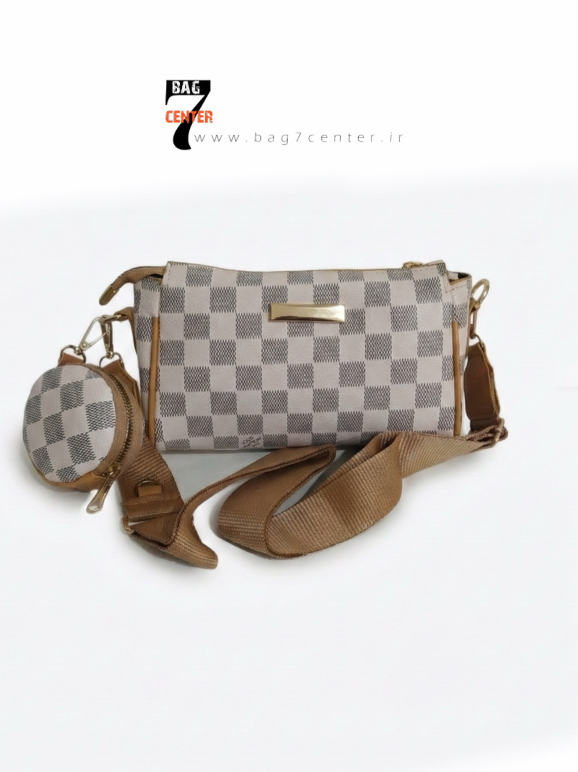 کیف زنانه دستی کوچک لویی ویتون رنگ کرم